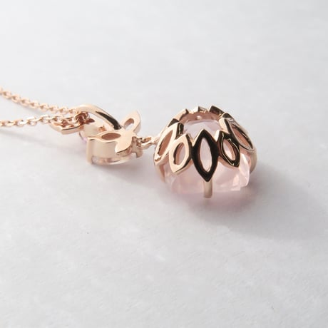 ローズクォーツ 10mm さくらシェイプカット necklace