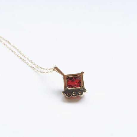 【ncklace】　ガーネット mini甲州貴石切子 Dia0.01ct