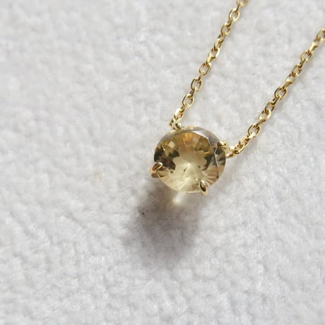 【necklace】　イエロージルコン　6mm　クローバーインカット