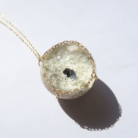 【Necklace】ホワイトガーデンクォーツ パイライト入り