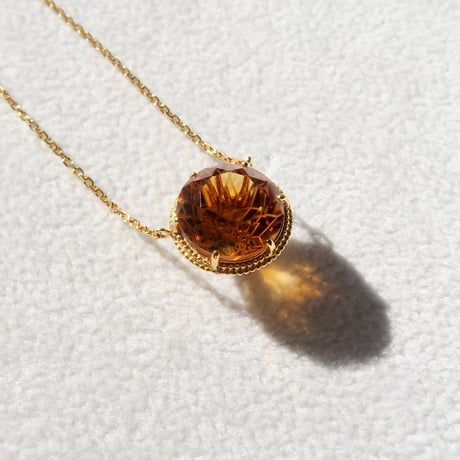 【necklace】　エクストラシトリン 10mm ダンデライオンカット