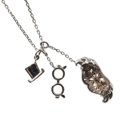 【necklace】　スモーキークォーツ　ヒゲ型　甲州貴石切子