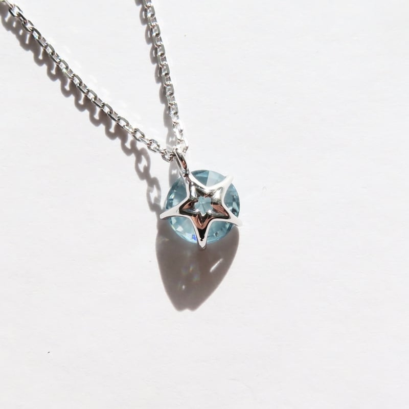 ブルージルコン 6mm さくらインカット necklace | FREESIA