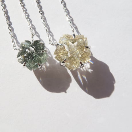 ルチルクォーツ 10mm さくらシェイプカット necklace