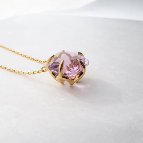 ローズアメジスト 10mm さくらシェイプカット necklace