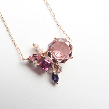 【necklace】　ピンクトルマリン　さくらインカット　気ままにリメイク