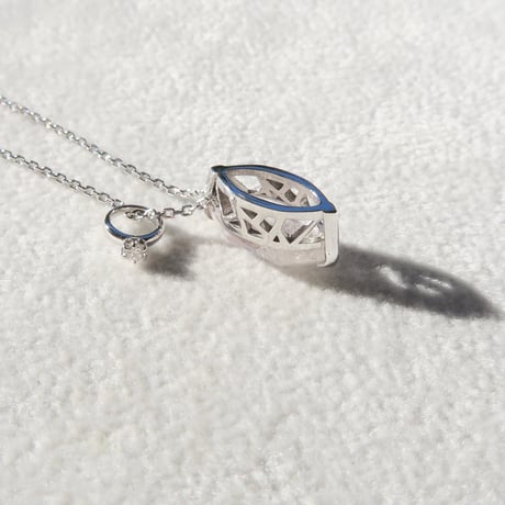 【necklace】　ローズクォーツ 12×6mm マーキス クラッシュクォーツ.