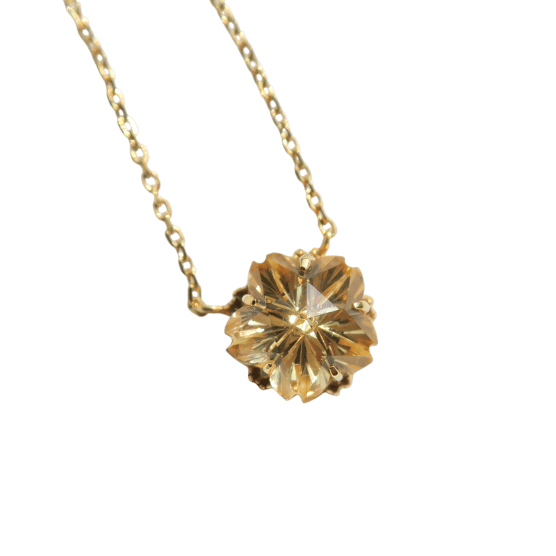 necklace】 シトリン 桜型 甲州貴石切子 | FREESIA