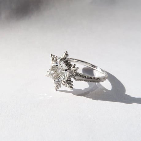 白水晶 6mm ゆきんこカット Ring＃11