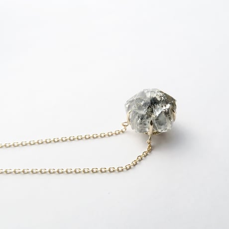【necklace】　マイカインクォーツ 10mm 桜切子の切子なし