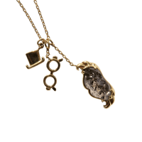 【necklace】　スモーキークォーツ　ヒゲ型　甲州貴石切子.