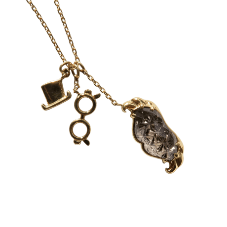 【necklace】　スモーキークォーツ　ヒゲ型　甲州貴石切子.