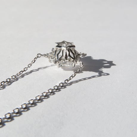 白水晶 8mm ゆきんこカット necklace