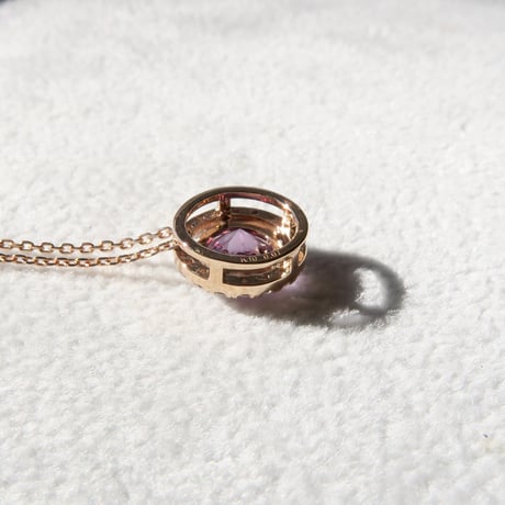 【necklace】　ローズアメジスト 6mm さくらインカット 0.08ct
