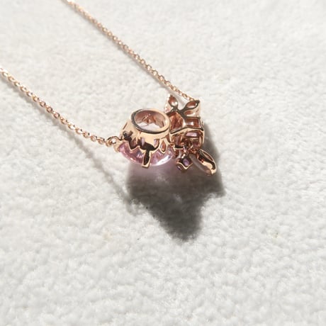 【necklace】　バイカラーアメジスト 8mm さくらインカット pink