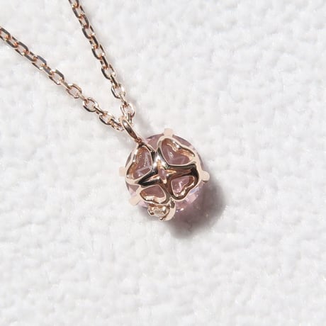 【necklace】　ピンクトルマリン　6mm　ダンデライオンカット