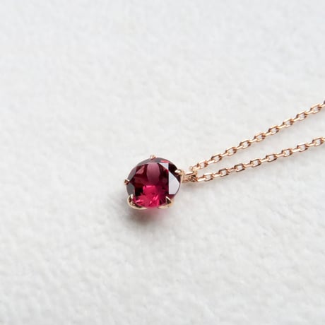 【necklace】　ロードライトガーネット　6mm　さくらインカット