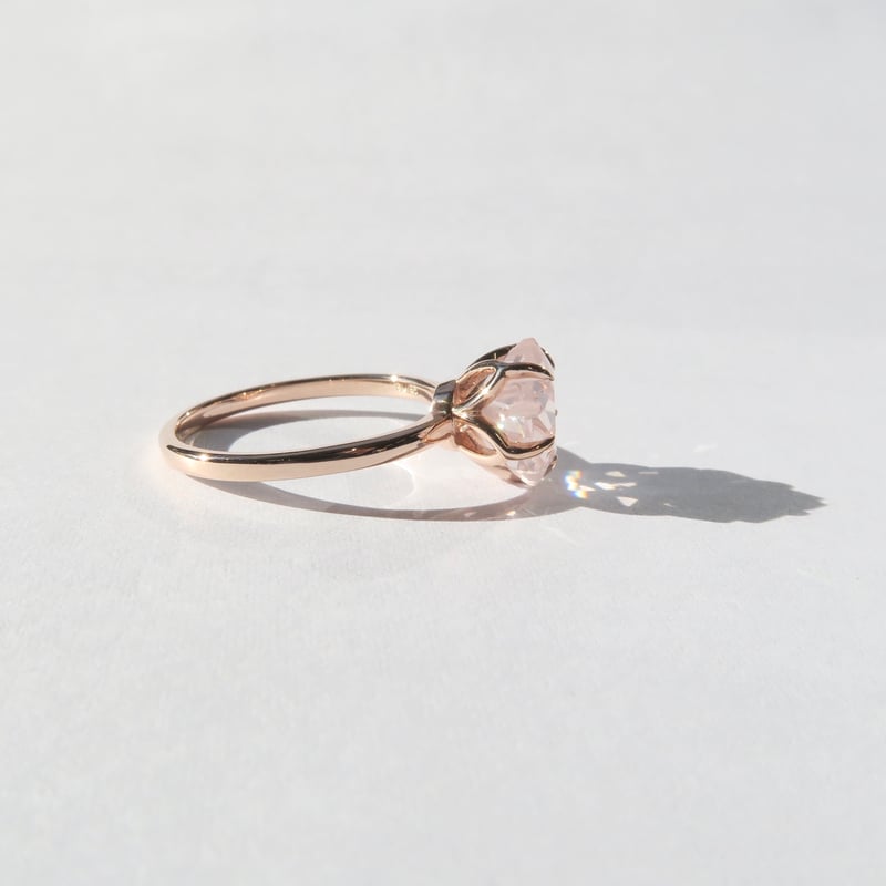 ローズクォーツ 8.5mm さくらシェイプ Ring＃11 | FREESIA