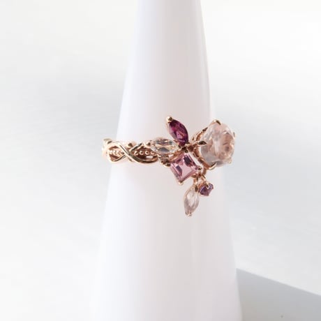 【Ring】　ローズクォーツ　6mm　スターインカット　＃11
