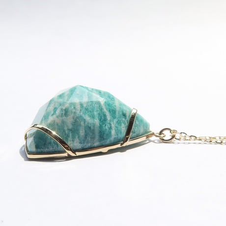 【Necklace】アマゾナイトインクォーツ：シミズ貴石様 会長カット
