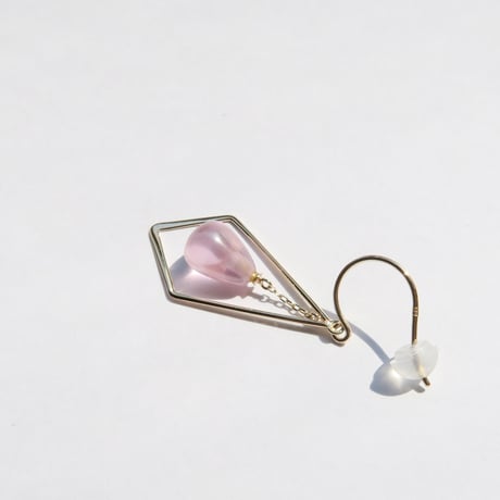 【pierced】　Rinto：ピーチピンクCZ（F-PE-2381)