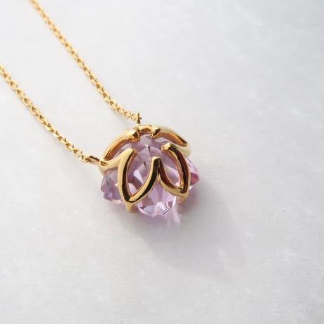 ローズアメジスト 10mm さくらシェイプカット necklace