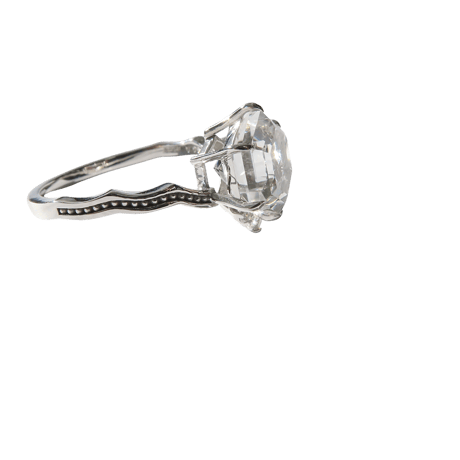 【Ring】　白水晶　8mm　ゆきんこカット　＃11