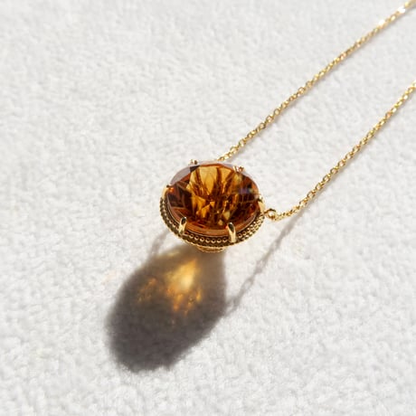 【necklace】　エクストラシトリン 10mm ダンデライオンカット