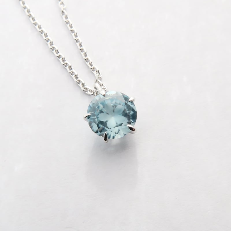 ブルージルコン 6mm さくらインカット necklace | FREESIA