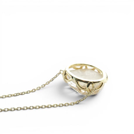 【necklace】　ホワイトガーデンクォーツ　かんなカット