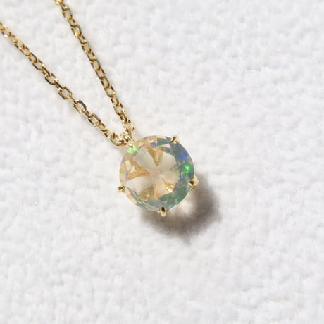 メキシコオパール 6mm さくらインカット ネックレス