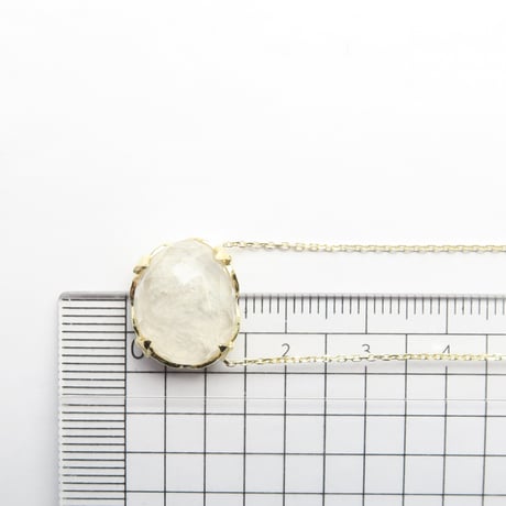 【necklace】　ホワイトガーデンクォーツ　かんなカット