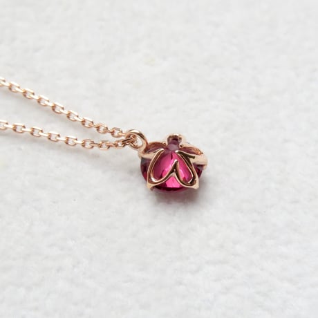 【necklace】　ロードライトガーネット　6mm　さくらインカット