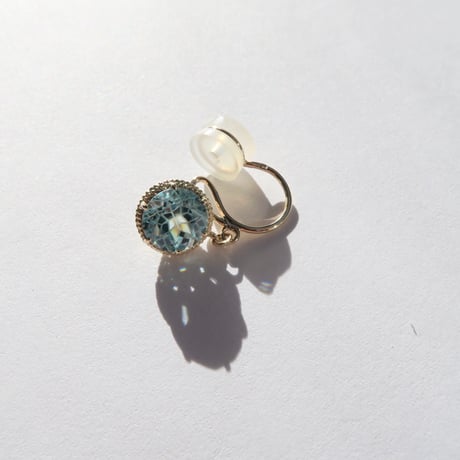 ブルージルコン 6mm ダンデライオンカット earring(片耳)