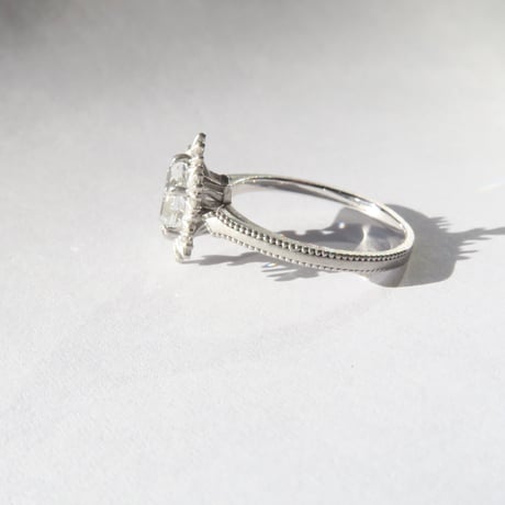 白水晶 6mm ゆきんこカット Ring＃11