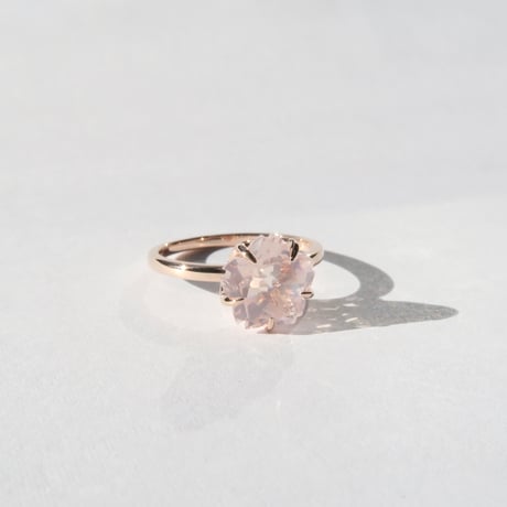 ローズクォーツ 8.5mm さくらシェイプ Ring＃11