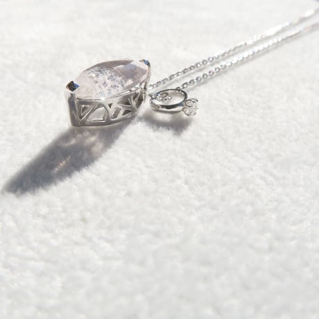 【necklace】　ローズクォーツ 12×6mm マーキス クラッシュクォーツ.