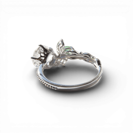 【Ring】　白水晶　8mm　カメリアカット　＃12