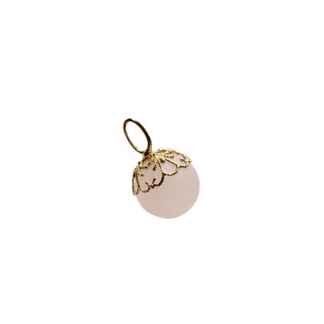 【charm】　ローズクォーツ 8mm（Frosty Silk)
