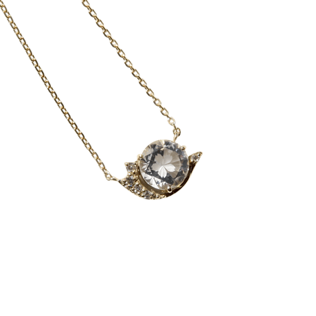 【necklace】　白水晶 6mm さくらインカット