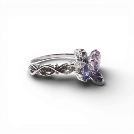 【Ring】　アメジスト　6mm　さくらインカット　＃11