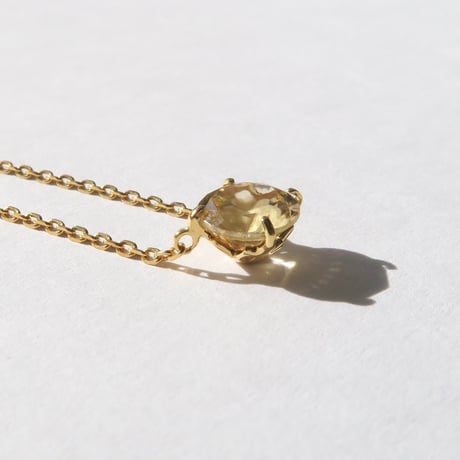 【necklace】　イエロージルコン　6mm　クローバーインカット