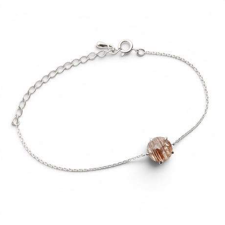 【bracelet】　レッドルチルクォーツ　カメリアカット