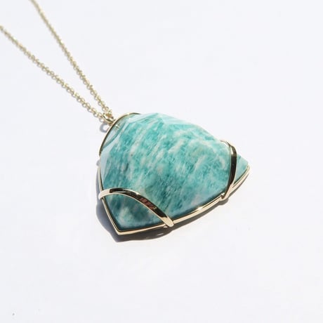【Necklace】アマゾナイトインクォーツ：シミズ貴石様 会長カット