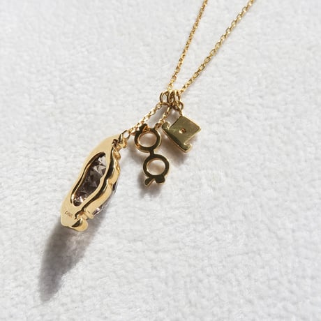 【necklace】　スモーキークォーツ　ヒゲ型　甲州貴石切子.