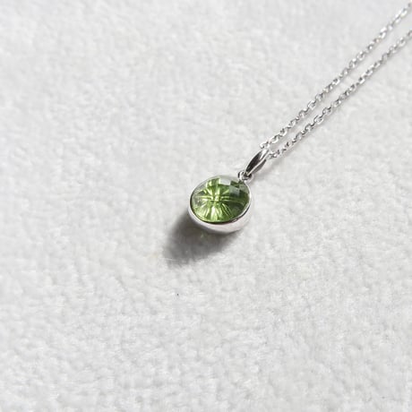 【necklace】　ペリドット　RD型　甲州貴石切子