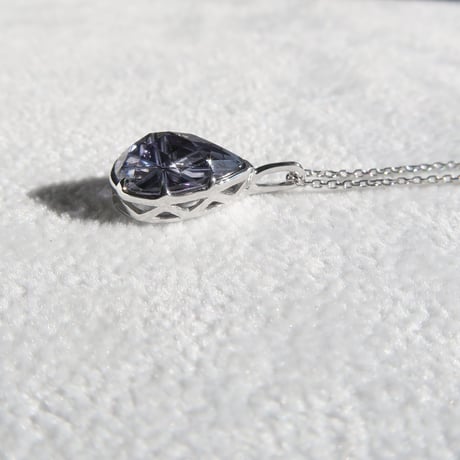 【necklace】　バイカラーゾイサイト PS 甲州貴石切子