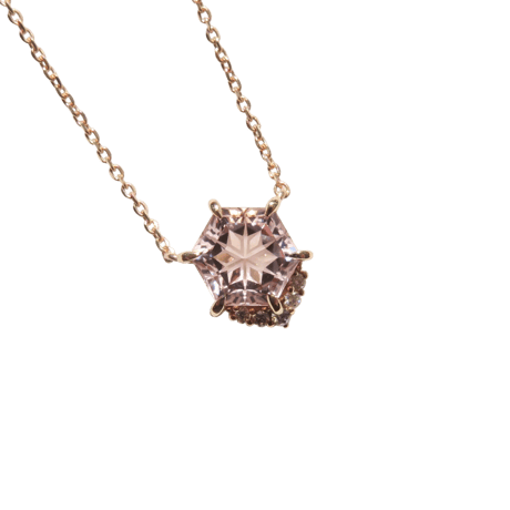 【necklace】　モルガナイト 6mm ゆきんこカット