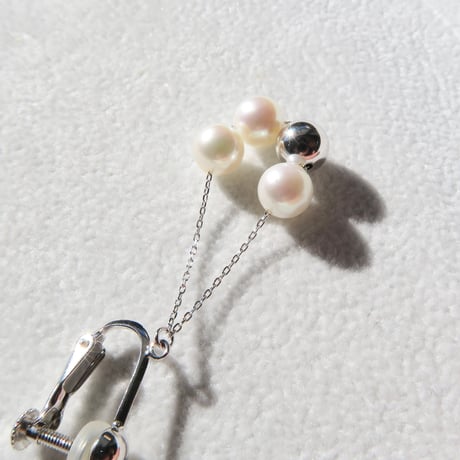 【 earring】　アコヤパール　片耳