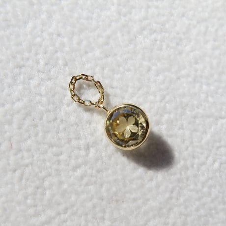 【charm】　イエロージルコン　6mm　さくらインカット